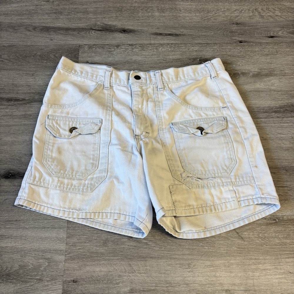Vintage Robert Bruce Blue Washed Cargo Jean Shorts See Measurements
